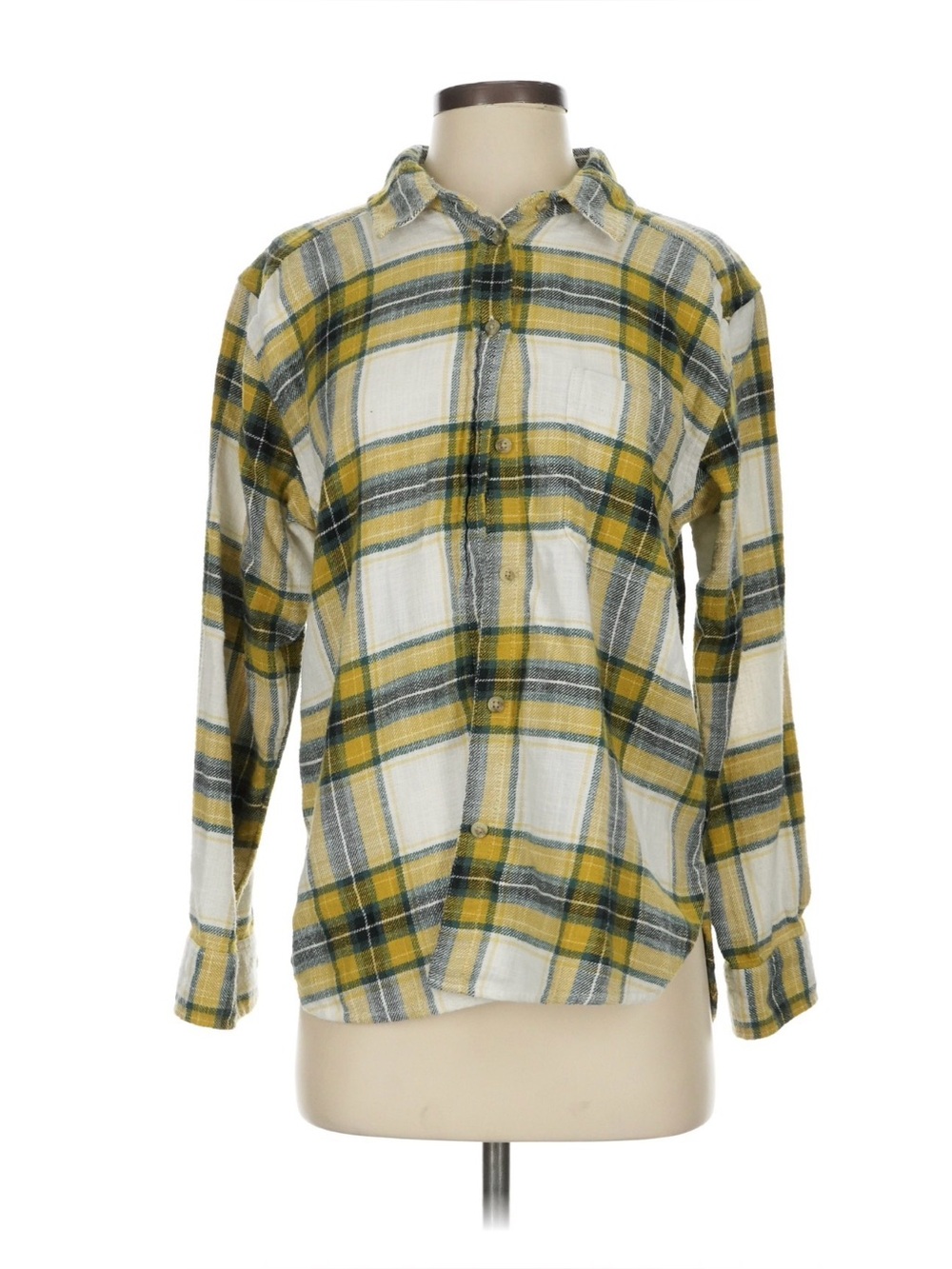 AMERICAN EAGLE Flannel Plaid Button-Up Shirt